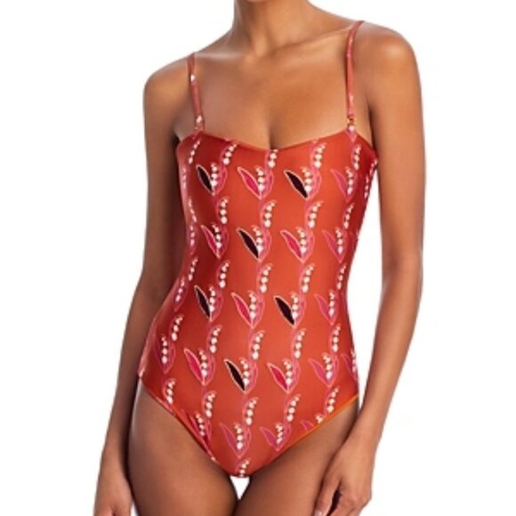 Juan De Dios Esteros Embroidered One Piece Swimsuit Size S Terra Flor De Mayo - Picture 1 of 1
